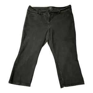 Torrid Jeans Womens 2X Black Flare Stretch Denim‎ High Rise Cropped Plus Size